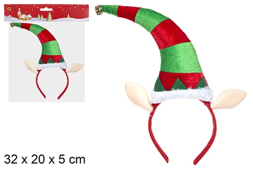 [112385] Diadema Navidad decorada elfo color