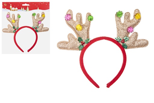 [112392] Diadema Navidad decorada reno con bolas de franela