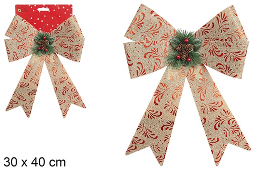 [112917] Christmas bow decorated with pineapple 30x40 cm