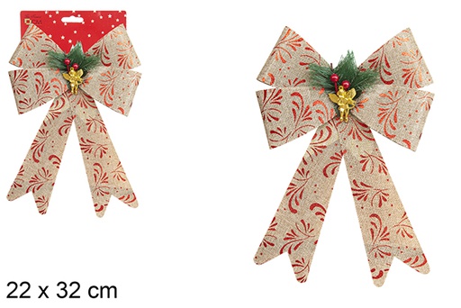 [112918] Christmas bow decorated with pineapple and angel 22x32 cm