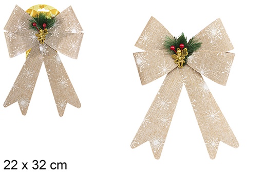 [112928] Christmas bow decorated with pineapple and angel 22x32 cm