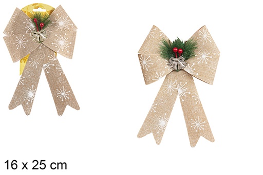 [112929] Christmas bow decorated with pineapple and angel 16x25 cm