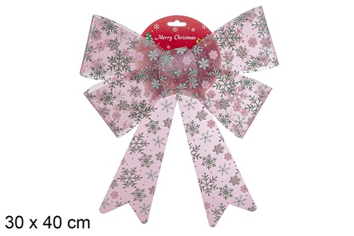 [112936] Lazo Navidad decorado copo de nieve 30x40 cm