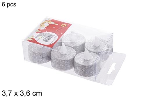 [113062] Pack 6 silver LED tealights 3,7x3,6 cm