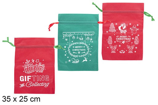 [113087] Saco de Natal decorado cores sortidas 35x25 cm