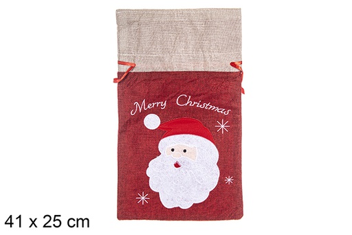 [113093] Sac de Noël décoré du Père Noël 41x25 cm