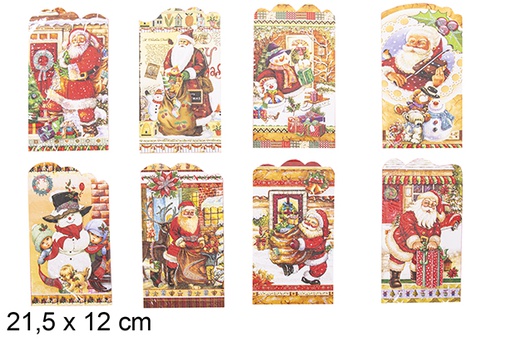 [111825] Carte postale de Noël décorée du Père Noël 3D 21,5x12 cm