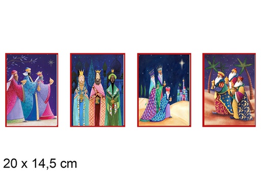 [112487] Carte de voeux de trois rois 20x14.5cm  