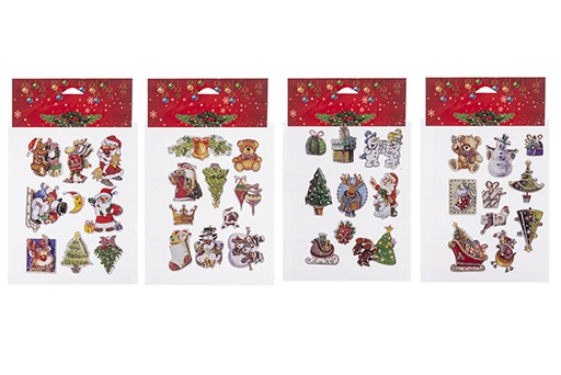 [113226] Christmas figurines gift stickers assorted