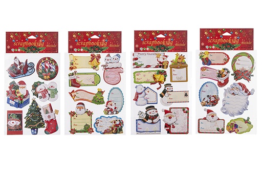 [113228] Pack 8 adesivi regalo figure di Natale  
