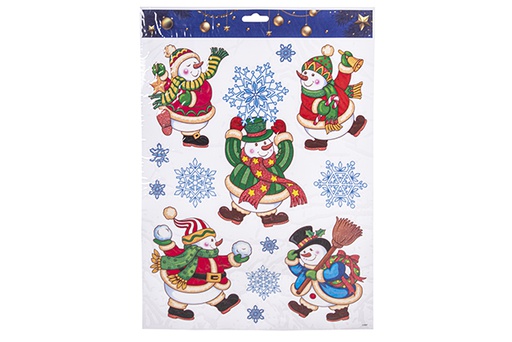 [113237] Snowman stickers to decorate assorted window