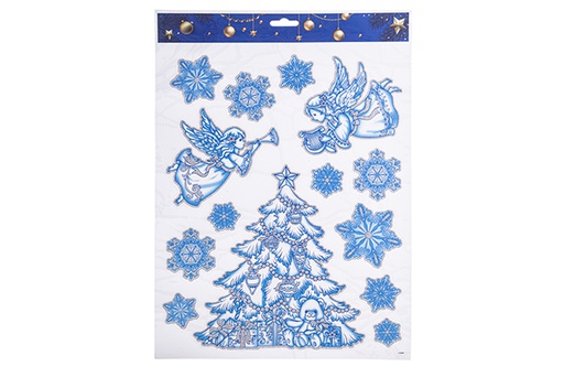 [113240] Christmas tree with angels window stickers 