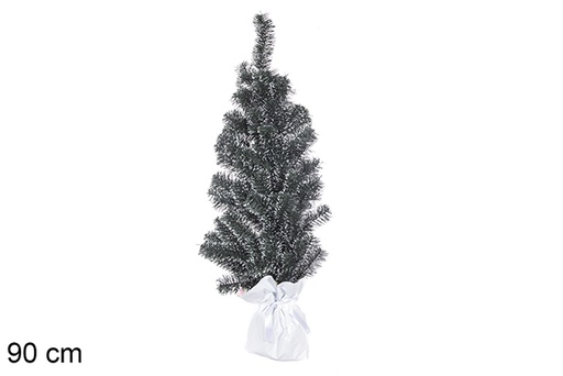 [113647] Árbol Navidad PVC verde con puntas verdes y base verde 90 cm