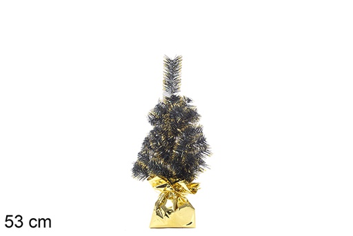 [113652] Árbol Navidad PVC verde con base color oro 53 cm