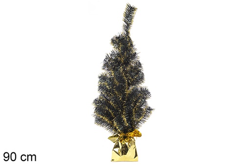 [113659] Árvore de Natal PVC verde con base dourada 90 cm