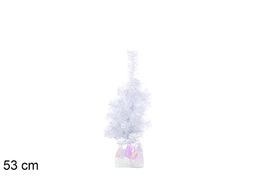 [113704] Sapin de Noël blanc Iris avec socle blanc 53 cm