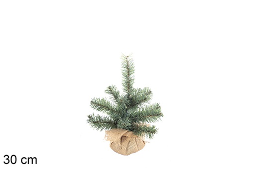 [113784] Sapin PVC vert avec socle en jute 30 cm