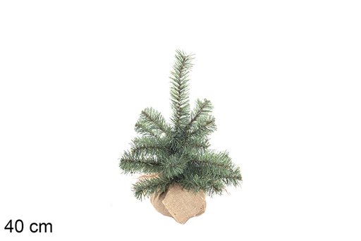 [113785] Sapin PVC vert avec socle en jute 40 cm