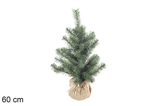 [113787] Albero verde con base in juta 60 cm