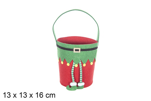 [113856] Saco de feltro do Papai Noel 13 cm