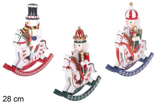 [113874] Cascanueces de Navidad de madera con arma color surtido 28 cm