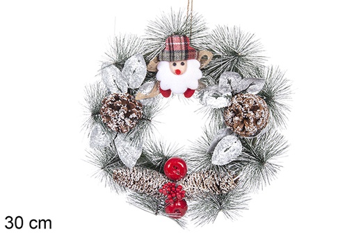 [113880] Christmas wreath with Santa Claus 30 cm 