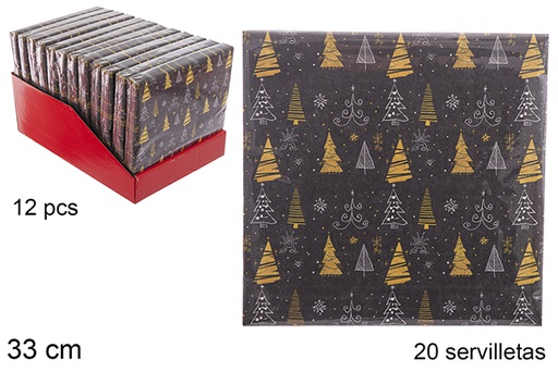 [113937] Pack 20 Christmas paper napkins 3-ply 33 cm