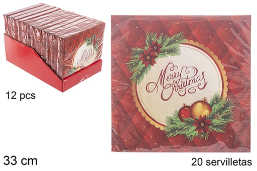 [113938] 20 servilletas 3 capas decorado Navidad 33 cm