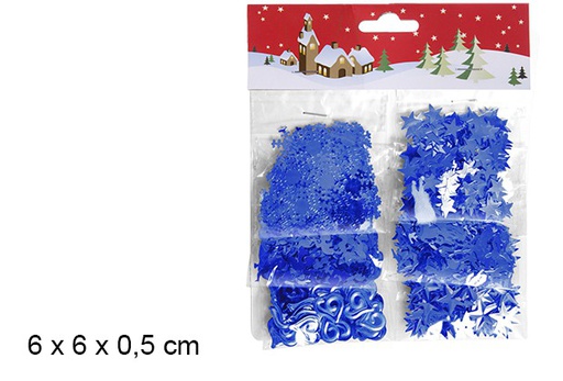 [047367] Formas decoración Navidad plástico color azul 6 cm