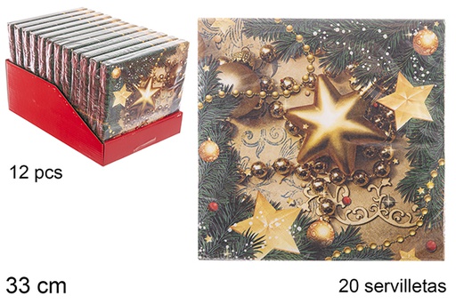[113944] 20 servilletas 3 capas decorado Navidad 33 cm