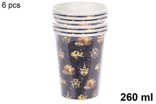 [114001] Pack 6 Christmas paper cups 260 ml