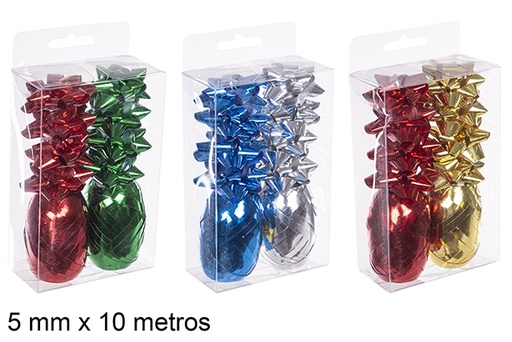 [112464] Blister 2 cintas con 8 lazos regalo Navidad colores surtidos