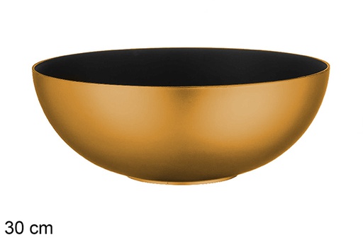 [113127] Bowl Navidad plástico reciclado oro/negro 30 cm