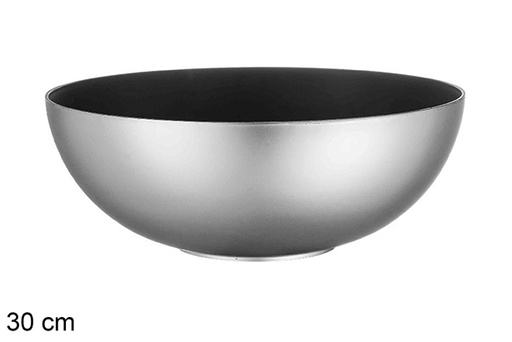 [113128] Christmas bowl recycled plastic silver/black 30 cm