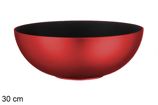 [113129] Outdoor red recycled plastic Christmas bowl 30 cm