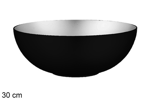 [113131] Christmas bowl recycled plastic black/silver 30 cm