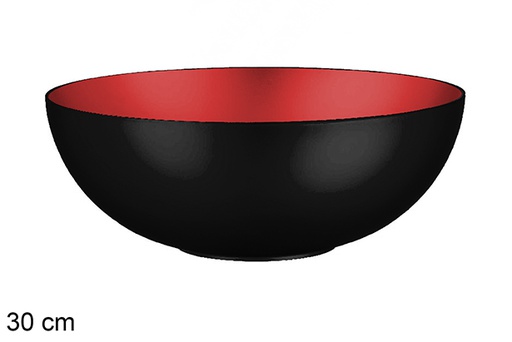 [113132] Christmas bowl recycled plastic black/red interior 30 cm