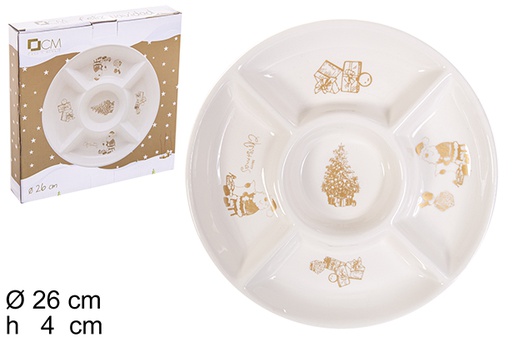 [113202] Ceramic Christmas hors d'oeuvre gold New 26 cm