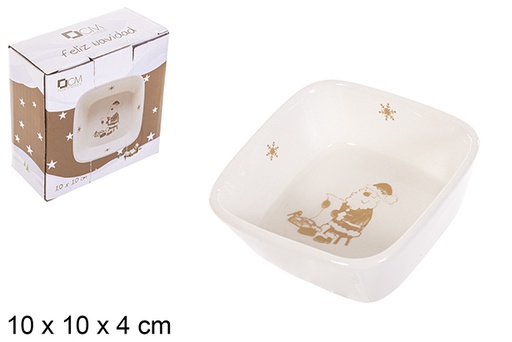 [113206] NEW GOLD CHRISTMAS CERAMIC BOWL 10CM