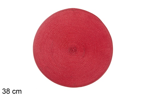 [113329] Dessous de plat en plastique rouge mat 38 cm