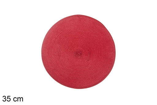 [113335] Dessous de plat en plastique rouge mat 35 cm