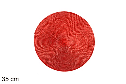 [113347] Dessous de plat en plastique rouge brillant 35 cm