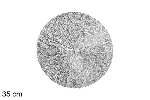 [113348] Shiny silver plastic trivet 35 cm