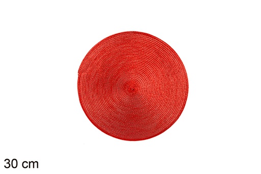 [113350] Dessous de plat en plastique rouge brillant 30 cm