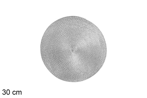 [113351] Shiny silver plastic trivet 30 cm