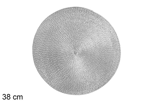 [113354] Shiny silver plastic trivet 38 cm