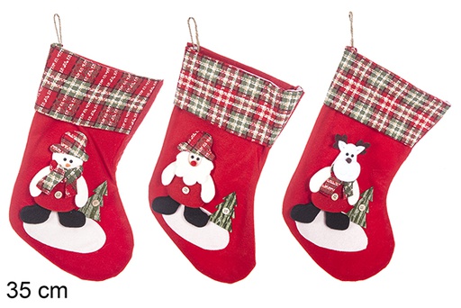 [113387] Assorted decorated Christmas stocking 35 cm 