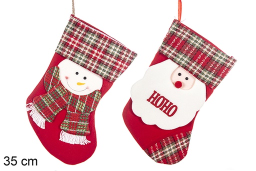 [113389] Assorted decorated Christmas stocking 35 cm 