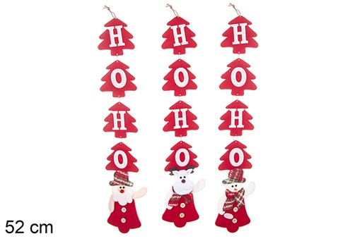 [113393] Colgante Navidad HO-HO rojo decorar casa 52 cm