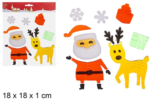 [113400] Sticker gel Père Noël à décorer 18 cm